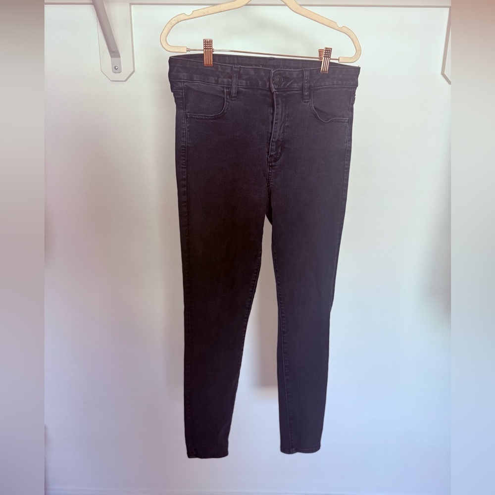 American Eagle Black hi rise Jeggings Size 12 Regular